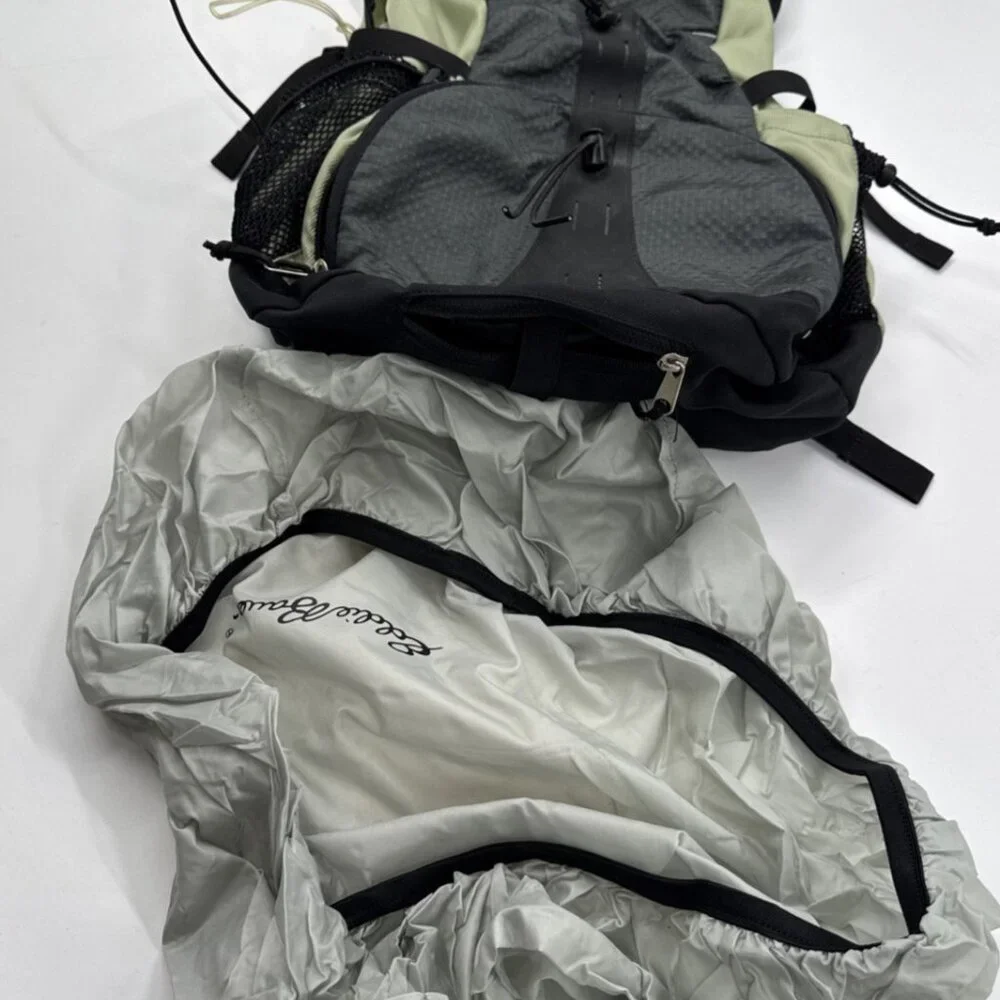 Eddie Bauer Backpack Hiking Black Green Insulated Pocket School Travel w/ Cover